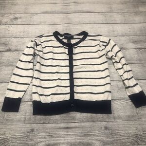 GAP Kids White Navy Button Cardigan Small 6-7